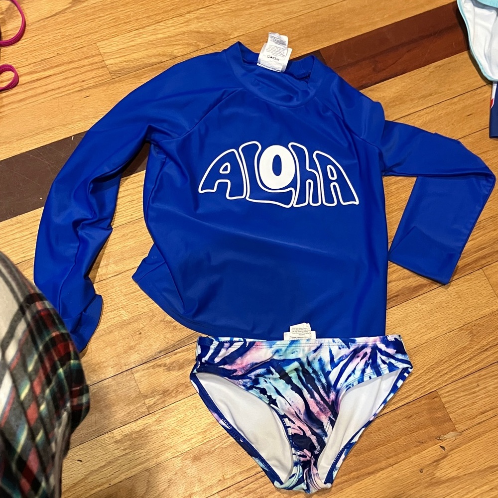 ALOHAS Kids Blue Rashguard Set